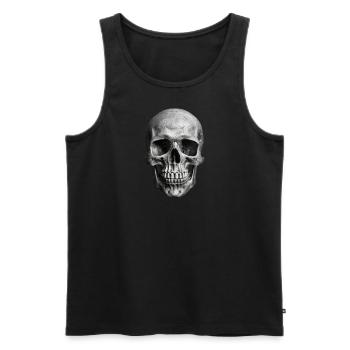 Realistic Skull | Edgy Bones | Gothic Graphics - Men's Premium Organic Tank Top - black - Front - Michal (187cm)