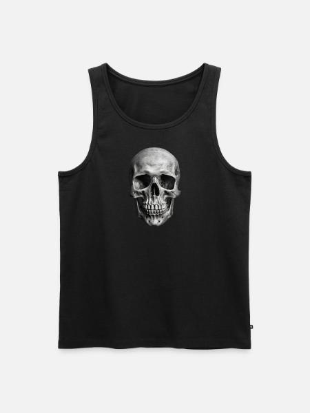Crâne réaliste | Os énervés | Graphismes gothiques - Débardeur bio Premium Homme - noir