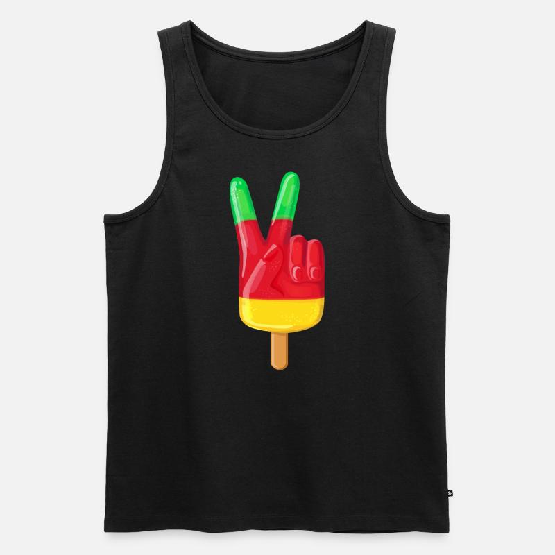 Fingereis Peace - Männer Premium Bio Tank Top - Schwarz