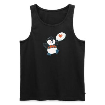 Pinguinmusik - Männer Premium Bio Tank Top - Schwarz - Vorne - Michal (187cm)