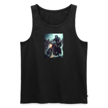 Zombie BIker1 - Männer Premium Bio Tank Top - Schwarz - Vorne - AI Model Male 178 light (178cm)