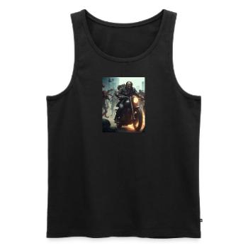 Zombie Biker2 - Männer Premium Bio Tank Top - Schwarz - Vorne - AI Model Male 178 light (178cm)