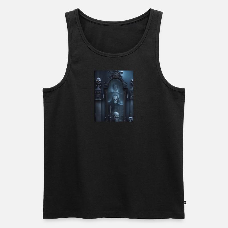 CastleMirrorSkulls - Männer Premium Bio Tank Top - Schwarz