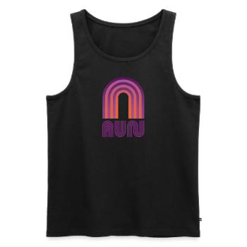 Run Track vertical purple - Men's Premium Organic Tank Top - black - Front - AI Model Male 178 light (178cm)