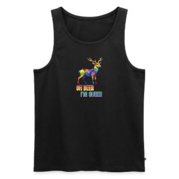 Oh Deer I'm Queer - Männer Premium Bio Tank Top - Schwarz - Vorne - Michal (187cm)