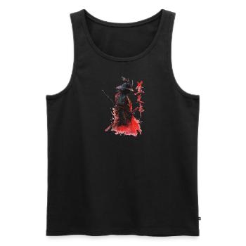 Samurai Japan Warrior Gift Asia Blood Moon - Men's Premium Organic Tank Top - black - Front - Michal (187cm)