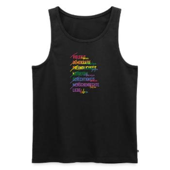 Vielfalt feiern - Männer Premium Bio Tank Top - Schwarz - Vorne - Michal (187cm)