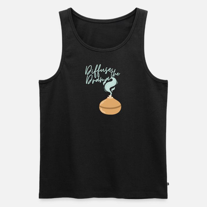 Diffuse the Drama (brown) - Männer Premium Bio Tank Top - Schwarz
