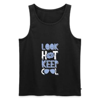fashion keep cool - Men's Premium Organic Tank Top - black - Front - AI Model Male 178 light (178cm)