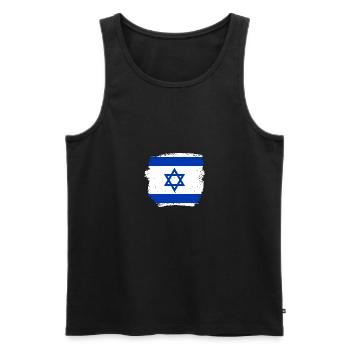 Israel Vintage Israeli Flag - Men's Premium Organic Tank Top - black - Front - AI Model Male 178 light (178cm)