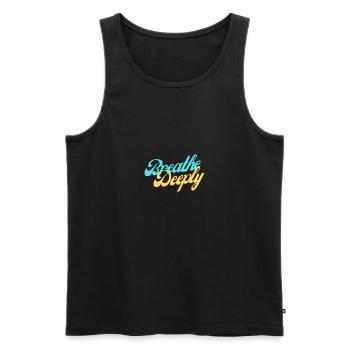 Durchatmen - Männer Premium Bio Tank Top - Schwarz - Vorne - AI Model Male 178 light (178cm)