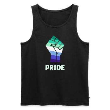 Gay Pride Faustdesign für Gleichberechtigung - Männer Premium Bio Tank Top - Schwarz - Vorne - Michal (187cm)