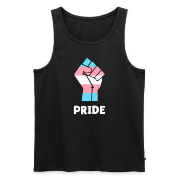 Pride Trans Pride Fist Design pour l’égalité - Débardeur bio Premium Homme - noir - Devant - AI Model Male 178 light (178cm)