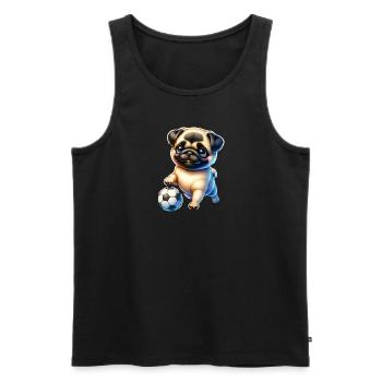 Mignon Carlin Chien Joueur De Football Champion - Débardeur bio Premium Homme - noir - Devant - Michal (187cm)