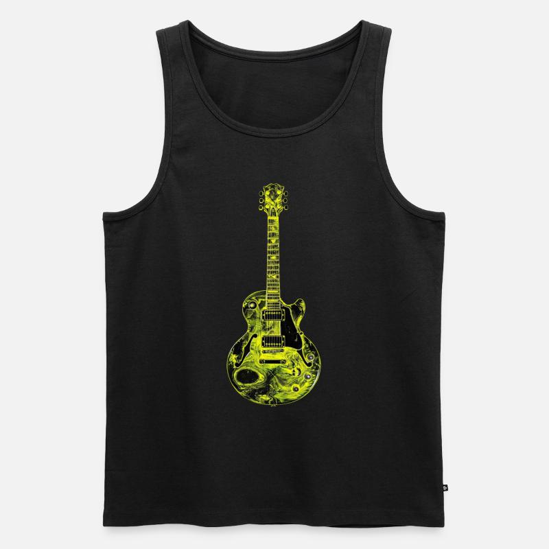Gitarre - Männer Premium Bio Tank Top - Schwarz