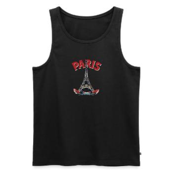 Eiffel Tower, Paris, retro - Men's Premium Organic Tank Top - black - Front - AI Model Male 178 light (178cm)