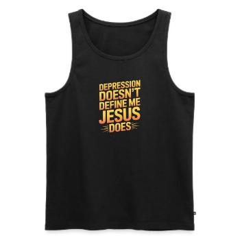 Depression Definiert Mich Nicht Jesus Tut - Männer Premium Bio Tank Top - Schwarz - Vorne - AI Model Male 178 light (178cm)