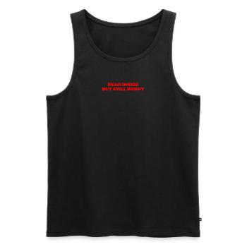 DEAD INSIDE BUT STILL HORNY - Männer Premium Bio Tank Top - Schwarz - Vorne - AI Model Male 178 light (178cm)