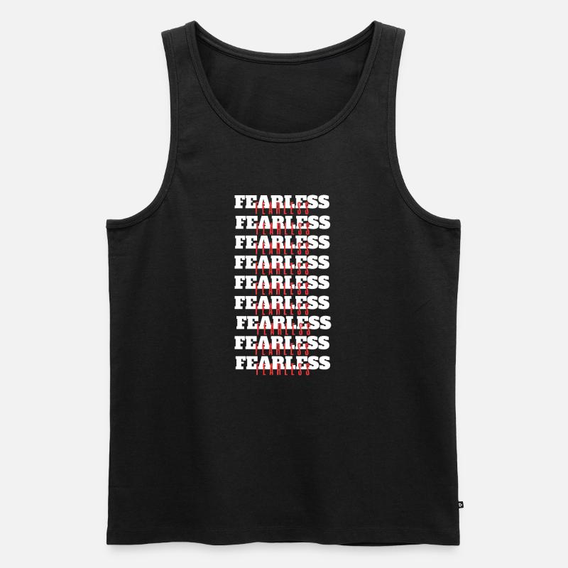 Fearless Weiß - Männer Premium Bio Tank Top - Schwarz
