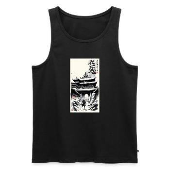 Temple - Männer Premium Bio Tank Top - Schwarz - Vorne - Michal (187cm)