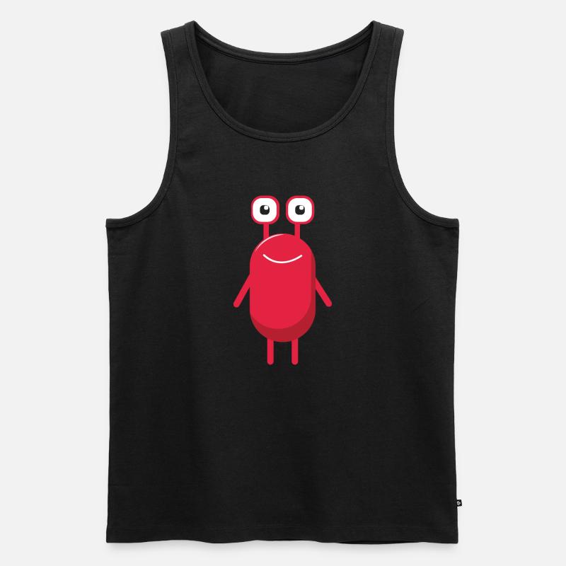 happy red monster - Männer Premium Bio Tank Top - Schwarz