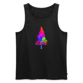 Christmas tree colorful watercolors gift idea - Men's Premium Organic Tank Top - black - Front - AI Model Male 178 light (178cm)