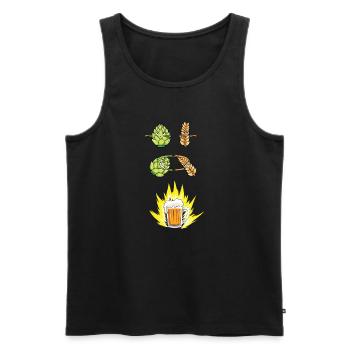 Beer Fusion Hops Malt Anime Manga Beer Drinker - Men's Premium Organic Tank Top - black - Front - AI Model Male 178 light (178cm)