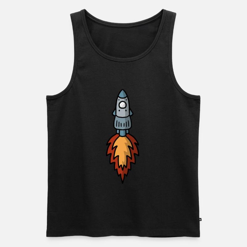 Rocket Rakete Fusée - Espace spatial - Débardeur bio Premium Homme - noir