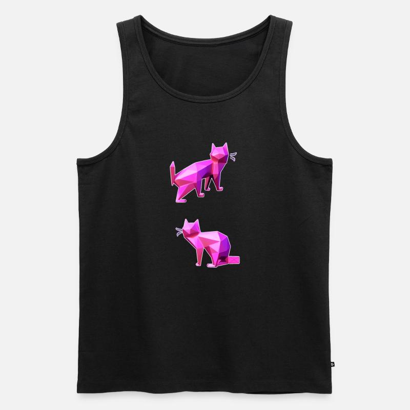 Pink Poly Katzen Duo - Männer Premium Bio Tank Top - Schwarz