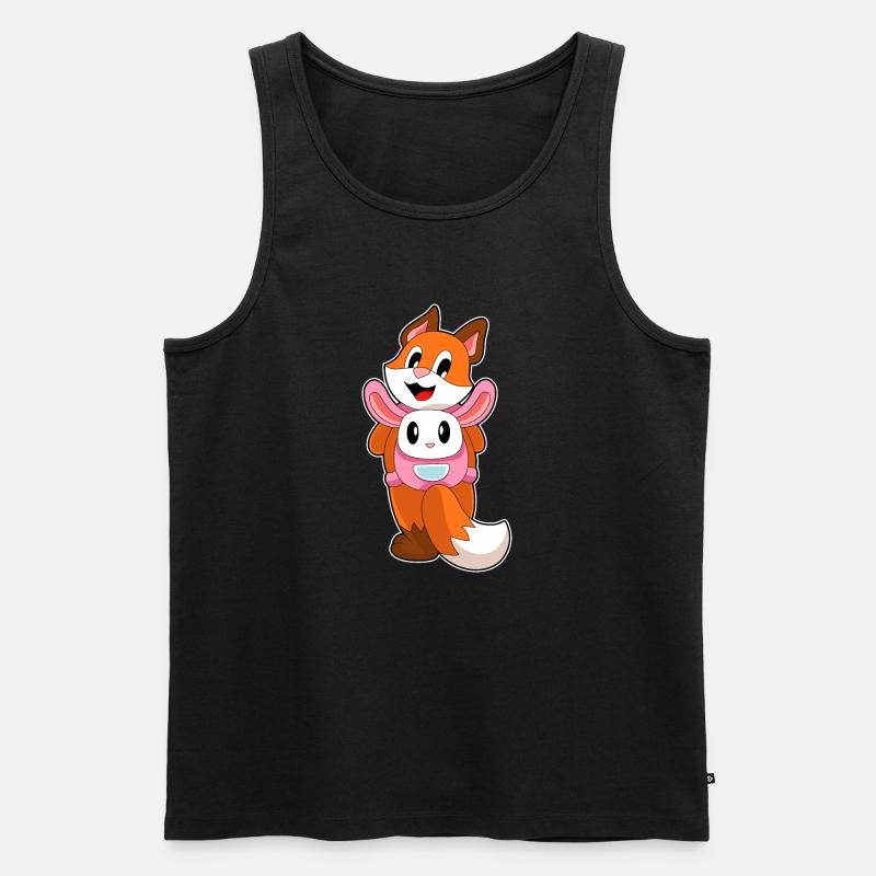 Fuchs Hase Tasche - Männer Premium Bio Tank Top - Schwarz
