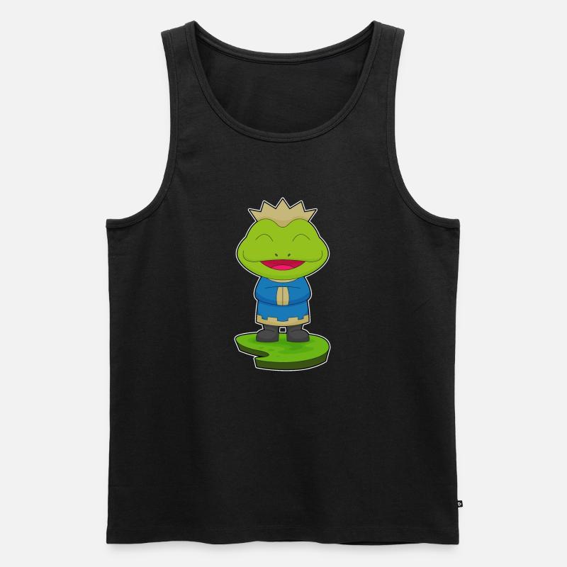 Frosch Krone - Männer Premium Bio Tank Top - Schwarz