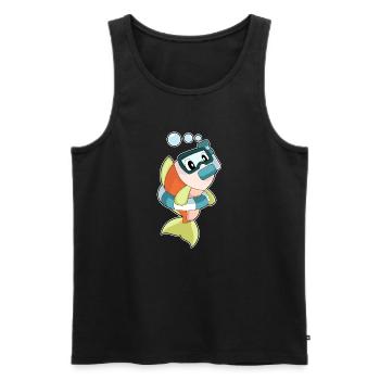 Plongée en plongée en apnée pour plongeurs de poissons - Débardeur bio Premium Homme - noir - Devant - Michal (187cm)