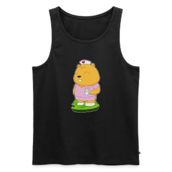 Hamster Krankenschwester Medizin - Männer Premium Bio Tank Top - Schwarz - Vorne - Michal (187cm)