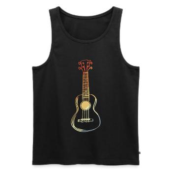 Ukulele Skizze Retro Style - Männer Premium Bio Tank Top - Schwarz - Vorne - AI Model Male 178 light (178cm)