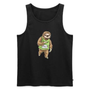 Sloth Jogger Jogging Sport - Men's Premium Organic Tank Top - black - Front - Michal (187cm)