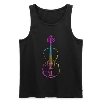 Violine Strichzeichnung - Männer Premium Bio Tank Top - Schwarz - Vorne - AI Model Male 178 light (178cm)