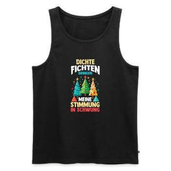 Weihnachtsmann Fichten Weihnachtsbaum Weihnachten - Männer Premium Bio Tank Top - Schwarz - Vorne - AI Model Male 178 light (178cm)