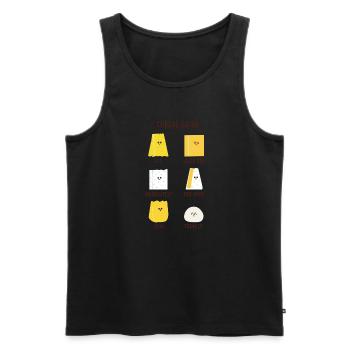 Cute Cheese Guide for People Who Love Cheeses Chef - Men's Premium Organic Tank Top - black - Front - Michal (187cm)