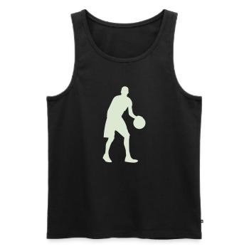 Basketball Silhouette Pastel Green - Men's Premium Organic Tank Top - black - Front - Michal (187cm)