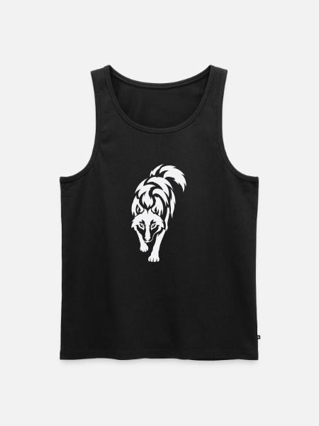 Wolf's silhouette in contrast - Men's Premium Organic Tank Top - black