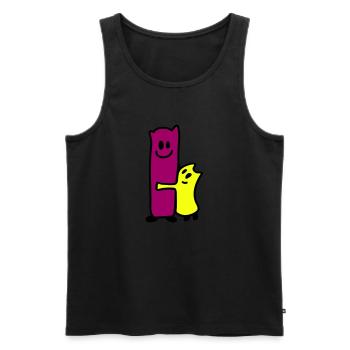 Umarmen - Männer Premium Bio Tank Top - Schwarz - Vorne - AI Model Male 178 light (178cm)