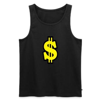 Dollar - Männer Premium Bio Tank Top - Schwarz - Vorne - AI Model Male 178 light (178cm)