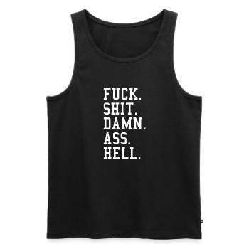 Fuck Shit Damn - Débardeur bio Premium Homme - noir - Devant - AI Model Male 178 light (178cm)