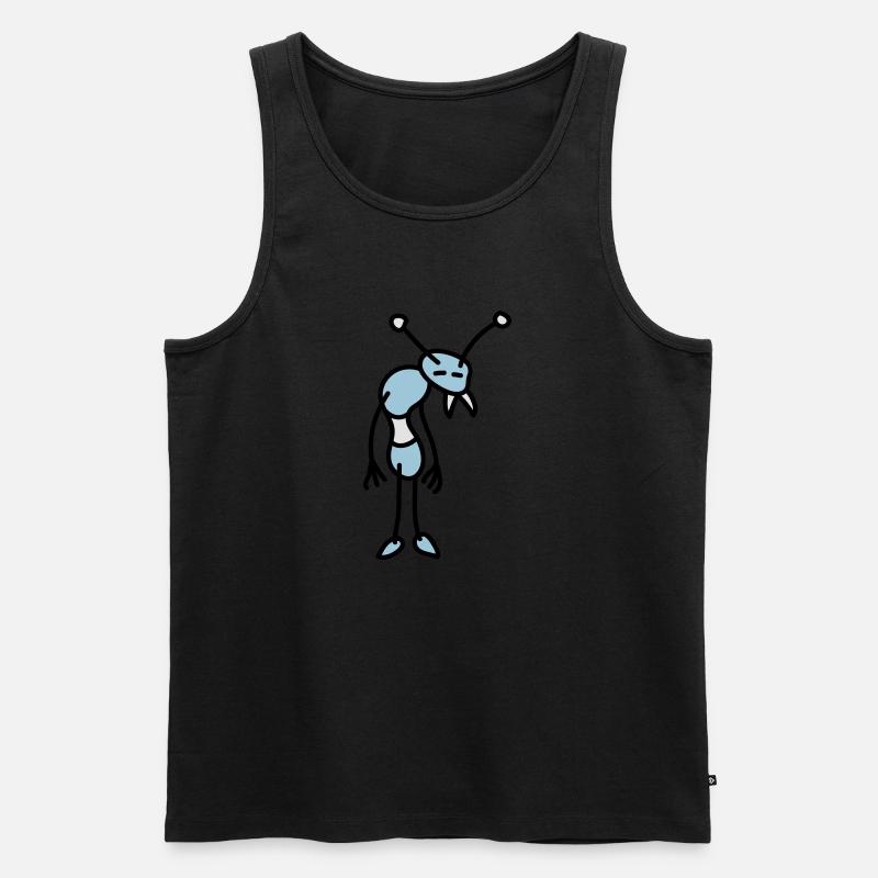 sad_bug_3c - Männer Premium Bio Tank Top - Schwarz