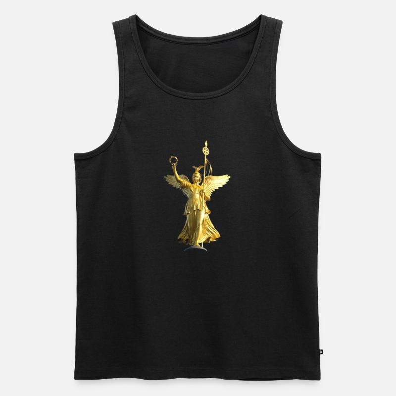 Siegessäule Berlin - Männer Premium Bio Tank Top - Schwarz