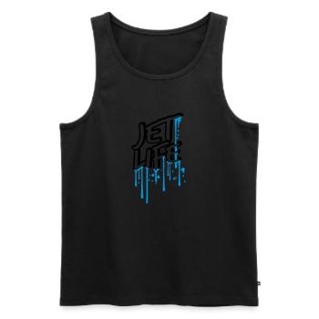 wet drops graffiti spray stamp cartoon comic - Men's Premium Organic Tank Top - black - Front - AI Model Male 178 light (178cm)
