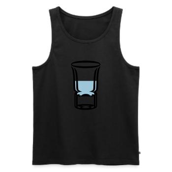 Schnapsglas / shot glass (2c) - Männer Premium Bio Tank Top - Schwarz - Vorne - Michal (187cm)