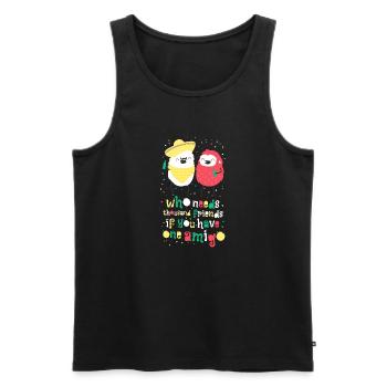 Amigos - beste Freunde - Männer Premium Bio Tank Top - Schwarz - Vorne - Michal (187cm)