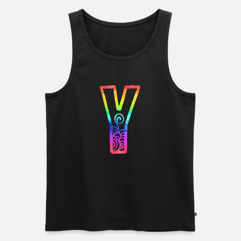 regenbogen y - Männer Premium Bio Tank Top - Schwarz