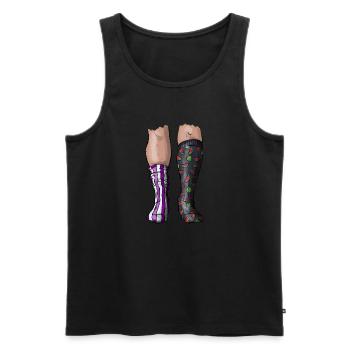 Socken - Männer Premium Bio Tank Top - Schwarz - Vorne - Michal (187cm)